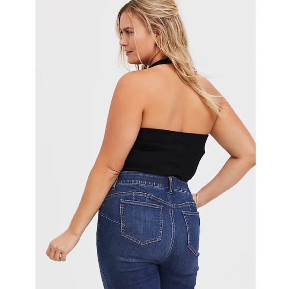 TORRID BLACK FOXY HALTER TOP - Picture 2 of 5